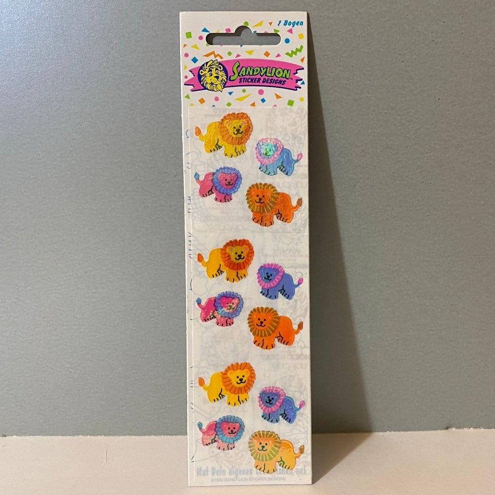 Vintage Sandylion Mother Of Pearl Lion Stickers
